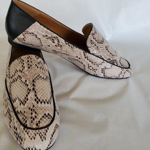 LTS Beige Cream Snake Print Loafers Long Tall Sally
